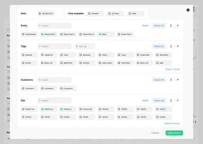 Filter UI Component for Module Level Power Electronics platform design filter filter patterns filtering ui ui component ux filter method