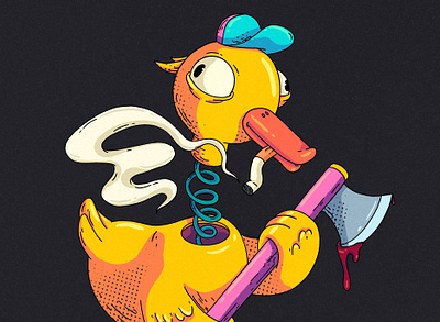 Madness in the eyes animal art cartoon character crazy crypto design duck eth graphic illustration nft nftart procreate yellow