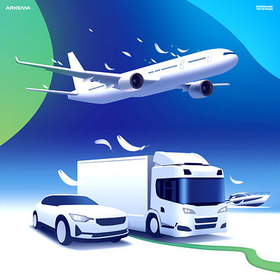 Arkema - transports brand energy future illustration material n print tech transport