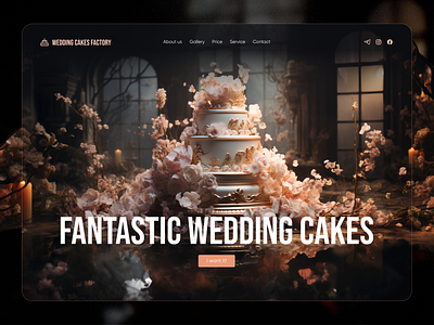 Wedding cakes factory hero design ui ux