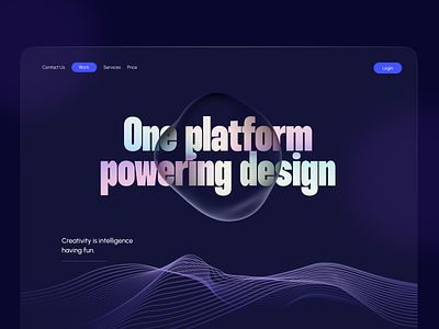 Creative Agency Landing Page creativeagency dark theme inspiration minimal ui ux wavy line webdesign websitedesign