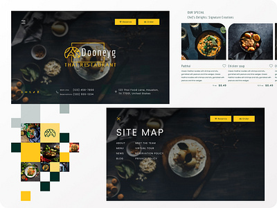 Home page for Thai Restaurant Site design ui ux web