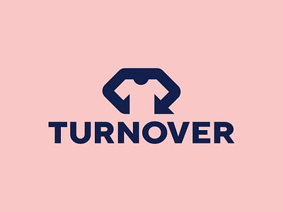 Turnover logo arrow branding clothes design geometry graphic design icon illustration logo mark minimalism negativespace refund t shirt undershirt