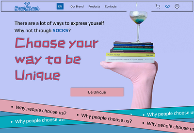 Home page for Socks Store site design ui ux web
