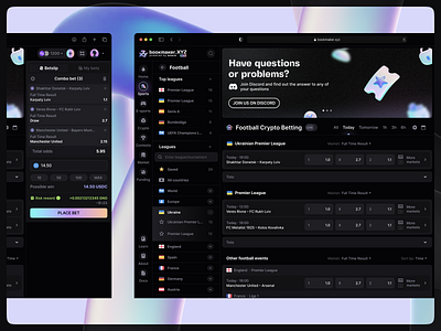 Bookmaker.xyz: League app betslip bookmakers crypto decentralised interface leagues sports sports book ui ux web web 3 web design
