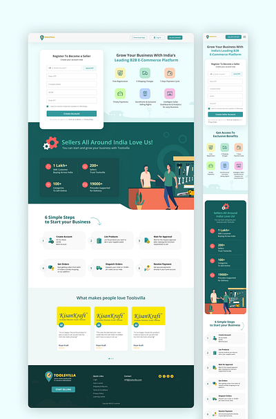 Toolsvilla Seller Page Web Design & Mobile Responsive Design. webdesign uidesign