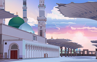 Masjid E Nabawi adobe photoshop animation branding design editing graphic design illustration manipulation vector