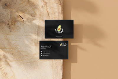 "KissMyHass" avocado delivery branding business card graphic design logo