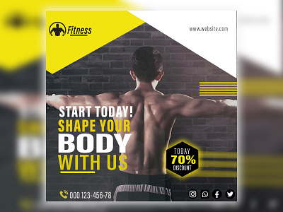 GYM post design banner design branding design designing graphic design illustration logo photoshop ui vector