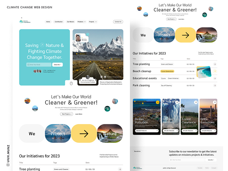 Climate Change Web Design by Muneeza Hussain on Dribbble