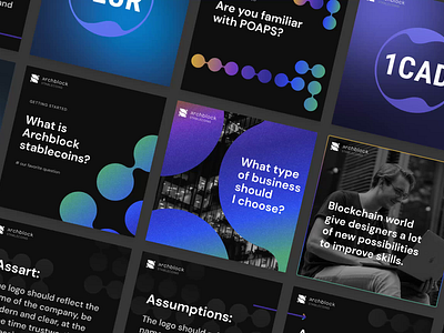 Instagram Feed Template - Archblock Stablecoins blockchain branding cryptocurrency design illustration inspiration instagram instagram feed instagram post logo post stableoins template ui ux