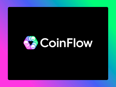 CoinFlow - Logo Design branding coin coinflow creative branding creative logo creative logo design flow fund happy hexagon identity design invest jeroen laugh logo minimal logo design smile social van eerden vivid colors