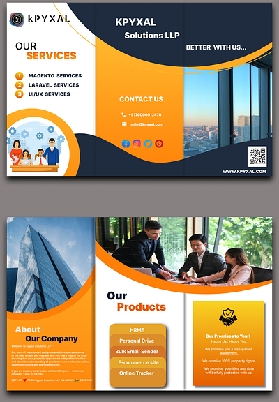 Broucher Design - Kpyxal Solutions LLP 3d animation banner brand design branding broucher graphic design logo motion graphics ui webdesign
