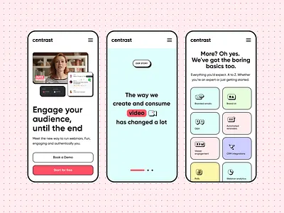Contrast Website about animation app button contras features hero list mobile pagination site story stream ui web webinar