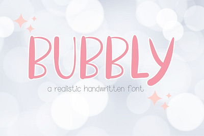 Bubbly : a realistic handwritten font cute fonts decorate font display font font hand writing font handwritten font kids font realistic font