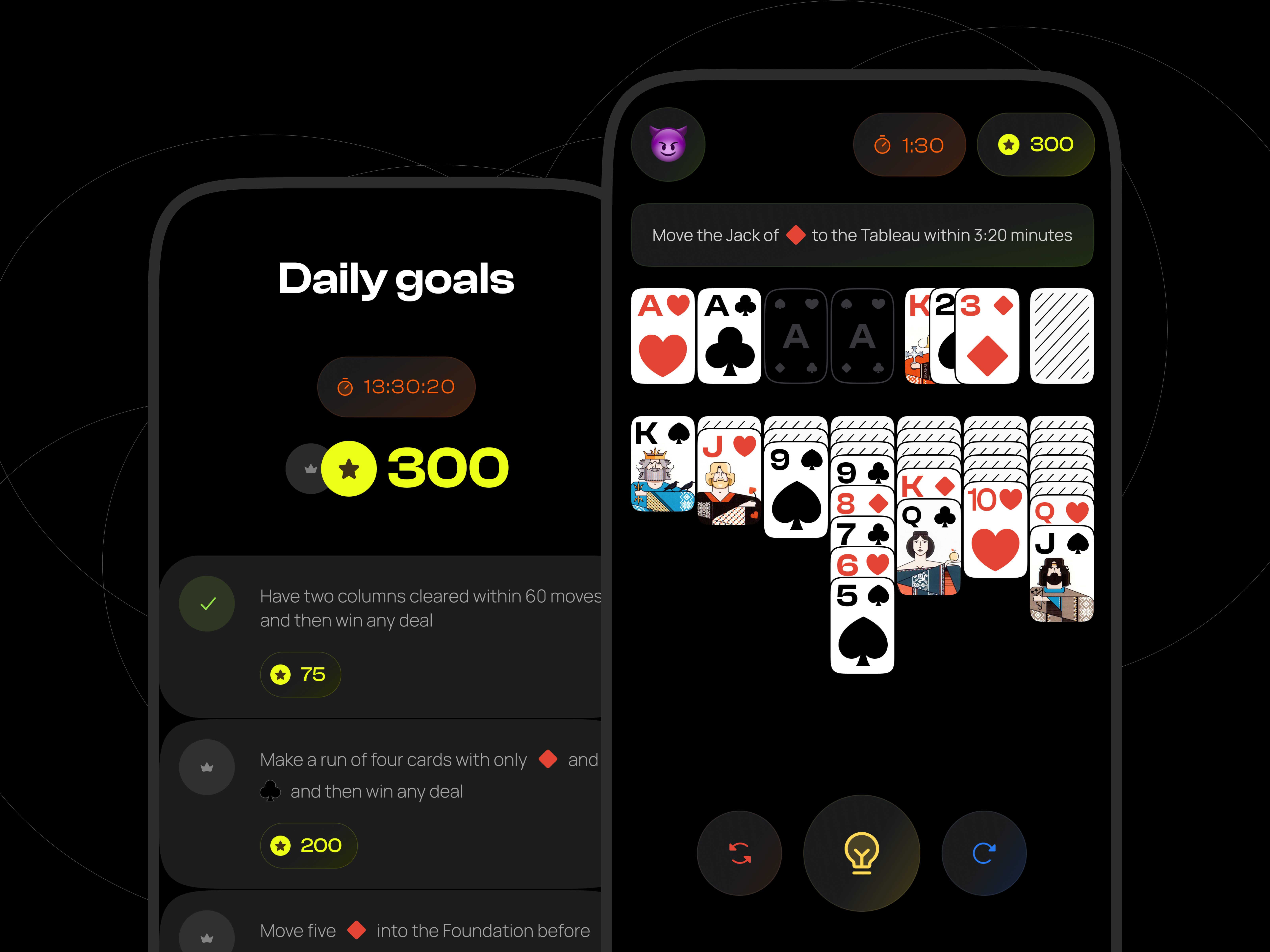 Solitaire app calendar card game clean design game gameplay gamification ios mobile mobile app solitaire ui user ux