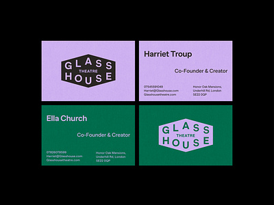 Brand Identity Design block colour branding business cards charity design glass house graphic design icon identity logo print shape theatre type typography
