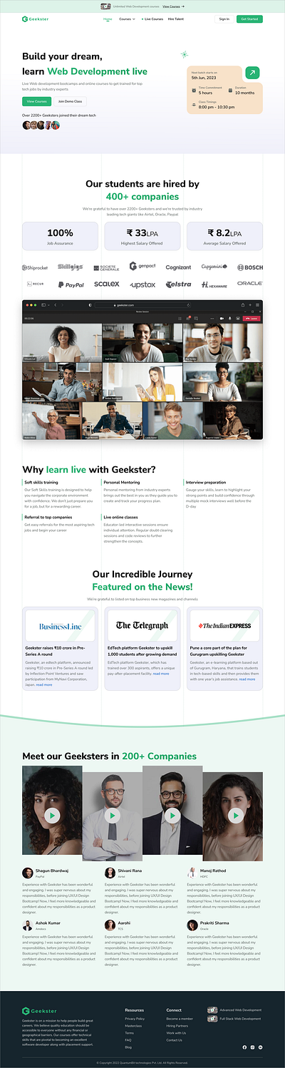 Geekster Website Redesign branding design designer illustration looking for job ui ui design ux design uxdesign