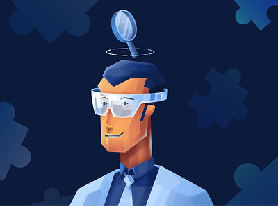 Scientist character design digital illustration glasses graphic design illustration man puzzle research scientist wikipedia