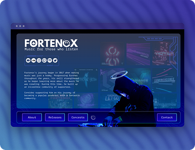 Musical Website UI Concept - Fortenox branding design graphic design landing page modern music musician platform ui ui ui design web design website