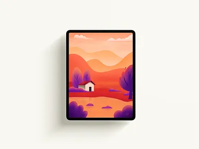 Landscape Digital Art Illustration Using Procreate App on iPad art design digital art graphic design illustration ipad landscape illustration procreate procreate app