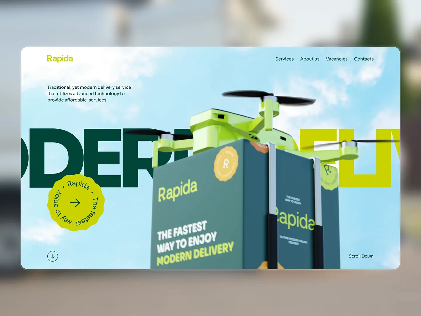 Innovative Courier Website Design: Rapida's Modern Delivery Experience