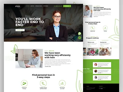 Loan Consulting clean design clean layout clean ui loan consultant website loan website webdesign