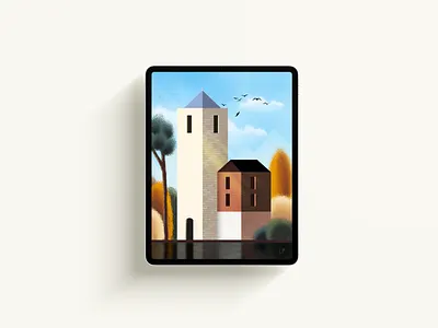 Textured Digital Art Illustration Using Procreate App on iPad art buildings illustration design digital art graphic design illustration ipad procreate procreate app textured illustration