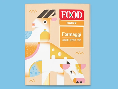 Dairy - Food - Annual Report adobe illustrator annual report best cheese conceptual cover cow dairy design draft farm flat food goat illustration illustrator magazine minimal shot vector