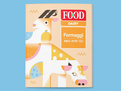 Dairy - Food - Annual Report adobe illustrator annual report best cheese conceptual cover cow dairy design draft farm flat food goat illustration illustrator magazine minimal shot vector