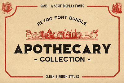 The Apothecary Collection Free Download acid americana apothecary balsam bourbon bundle collection display font font pairing label logo logo font medicine mixture oil pills poison signboard whiskey