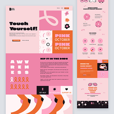 Breast Friends Forever - Breast Cancer Awareness boobs breast cancer cancer charity concept design get checked minimal modern october rose pink ui webdesign woman