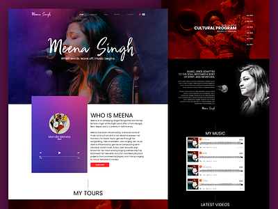 Singer Website UI clean design clean layout clean ui music app singer website ui webdesign