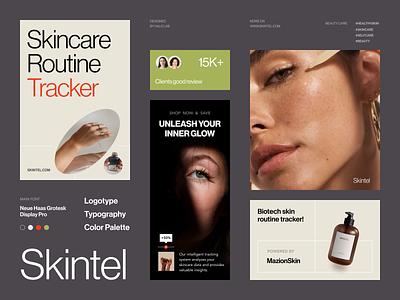 Skintel: identity design beauty brand identity branding identity logo skin care skincare startup identity visual identity