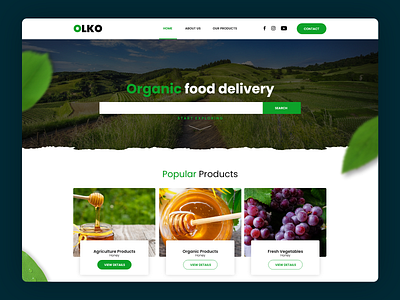 Organic food delivery clean design clean layout clean ui organic food webdesign