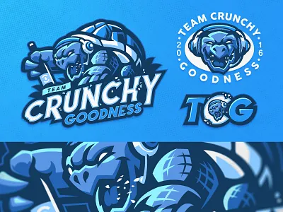 TEAM CRUNCHY GOODNESS animal bold branding esports gaming logo graphic design lettering logo sportslogo typography