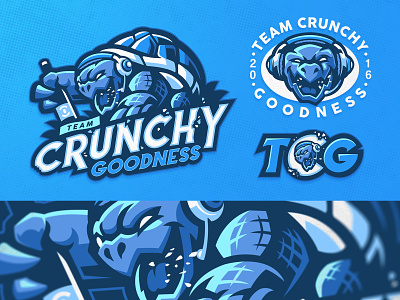 TEAM CRUNCHY GOODNESS animal bold branding esports gaming logo graphic design lettering logo sportslogo typography