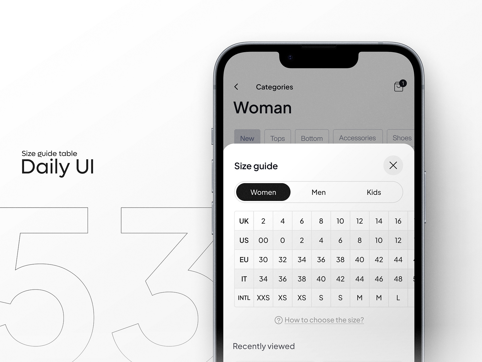 Daily UI #53 - Size guide table by Veronica K on Dribbble