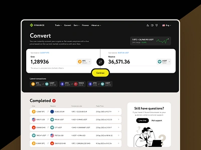 Convert your Crypto bitcoin convert crypto currency design exchange ui wallet web