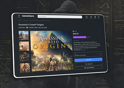 E-Commerce Shop (Single Item) | Daily UI #012 assasin dailyui design e commerce figma game gamestore gaming single item stealth uidesign