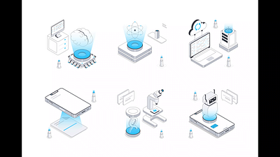 Science and Technology Isometric Animation ✨ animation artificial intelligence data science isometric qr code science research