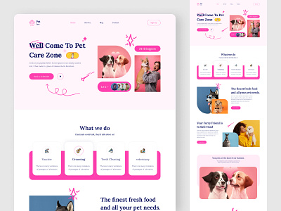 Pet Care Website dailyui design designinspiration dribbble graphic design graphicdesign landing page pet shop website petcare landing page petcare website ui uidesign uidesigner uiux userexperience userinterface uxdesign uxdesigner webdesign webdesigner