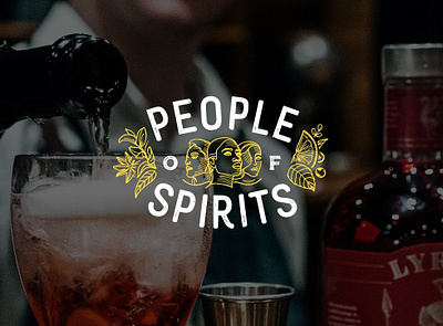 Branding People Of Spirits alcool bartending bottle branding illustration logo logotype spirits stamps