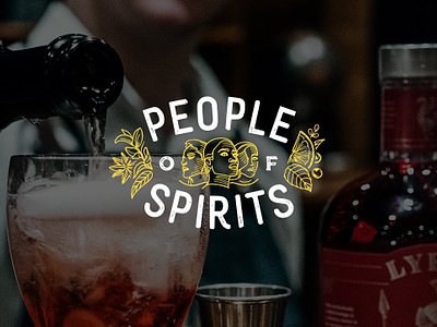Branding People Of Spirits alcool bartending bottle branding illustration logo logotype spirits stamps