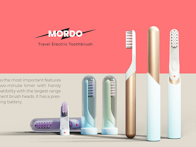 Mordo Electric Toothbrush - Product Development 3d modeling 3d visualization adobe illustrator blender 3d electric toothbrush graphic design infographic product design product development toothbrush