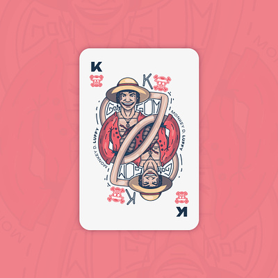 Monkey D. Luffy | Il Re dei Pirati art card colors design dribbble expressions flat illustration luffy playing card