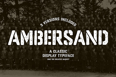 Ambersand | Classic Stencil Typeface Free Download army display font display sans hand lettered font heavy font military military font outdoor font rough font sans serif font sans serif typeface stencil thick font