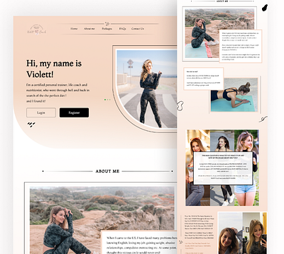 Viollet Coaching | Fitness training landing page desgin adobe xd figma graphic design landing page design ui ui ux ux website design website ui