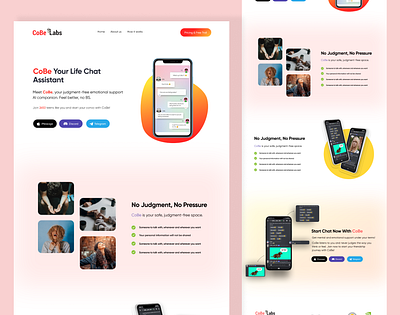 CoBe Labs provides a judgment-free solutions for teens to better adobe xd clean design figma landing page design ui ui design ui ux website design