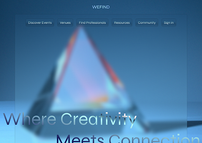 Wefind event landing page ui website